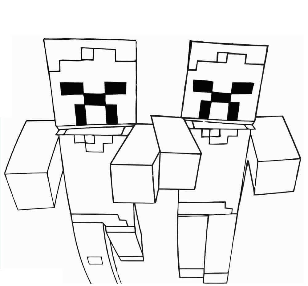 Snadný Minecraft omalovánka
