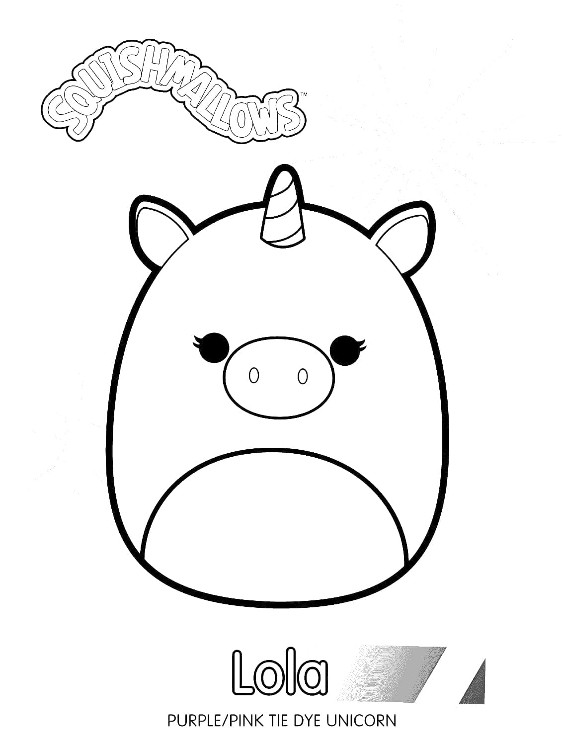 Squishmallows k Vymalování omalovánka