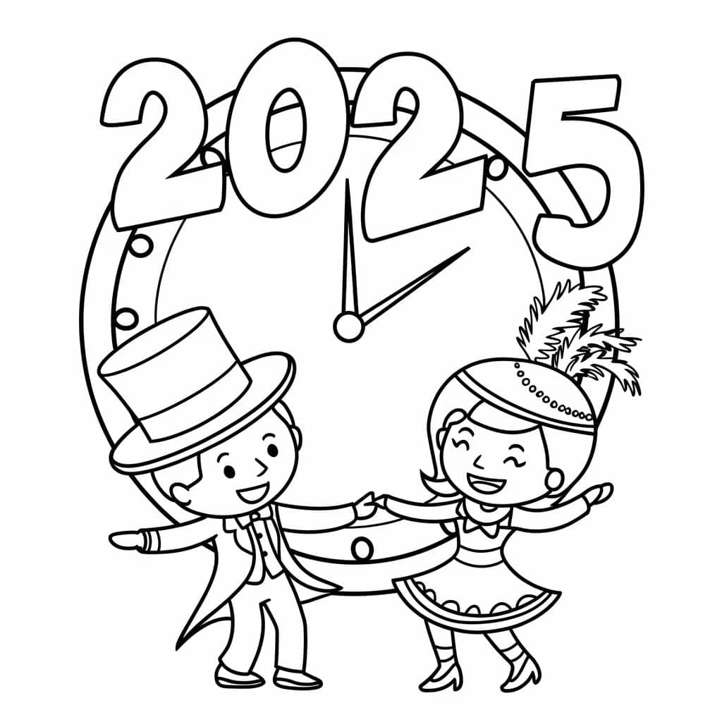 Šťastný nový rok 2025 (13) omalovánka