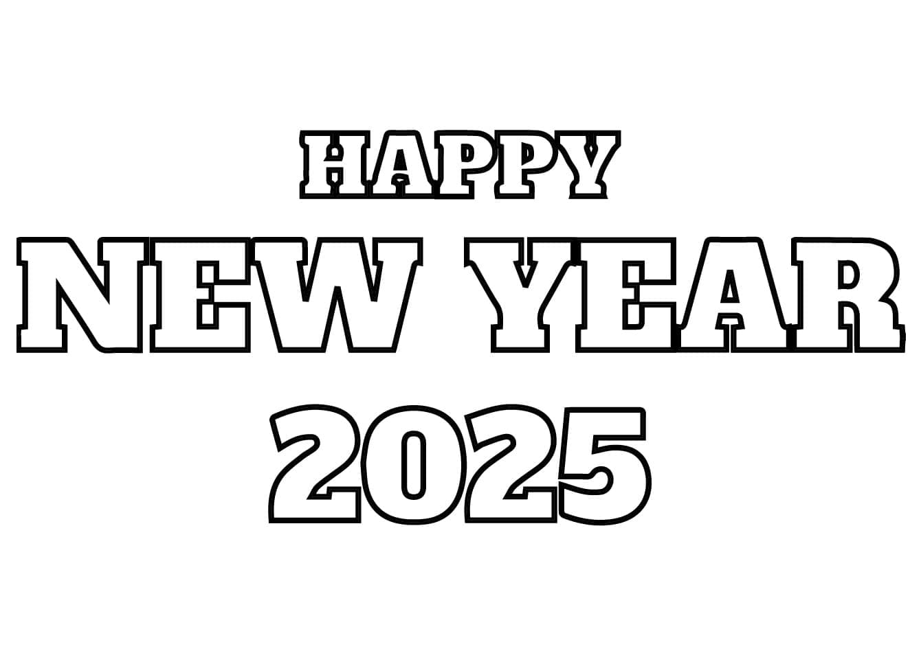 Šťastný nový rok 2025 (19) omalovánka