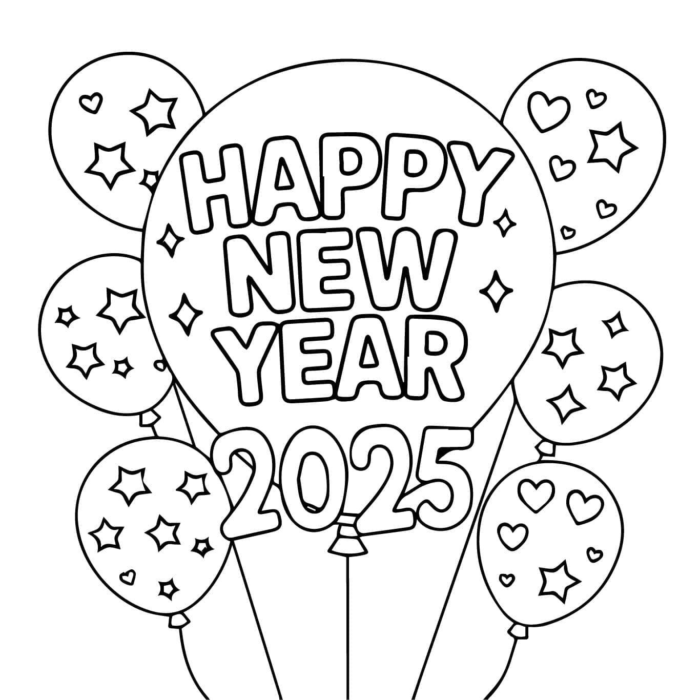 Šťastný nový rok 2025 (9) omalovánka