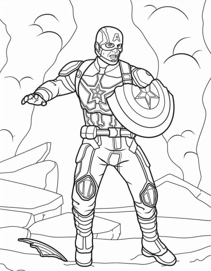 Superhrdina Captain America Marvel omalovánka