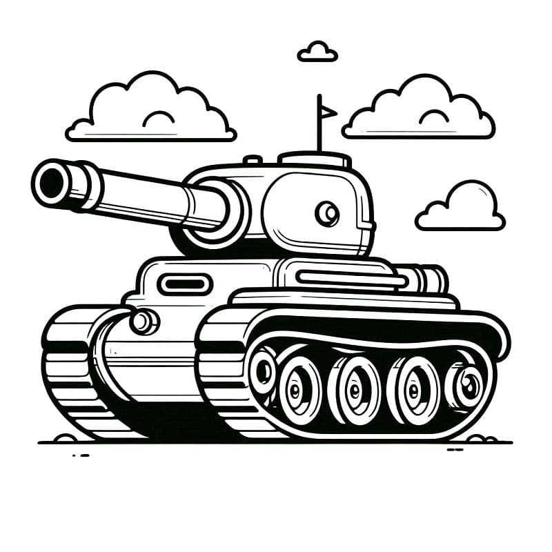 Tank Tisknutelný omalovánka