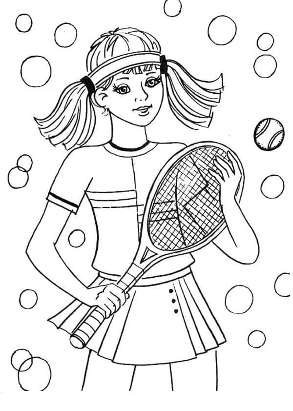 Tenis (3) omalovánka