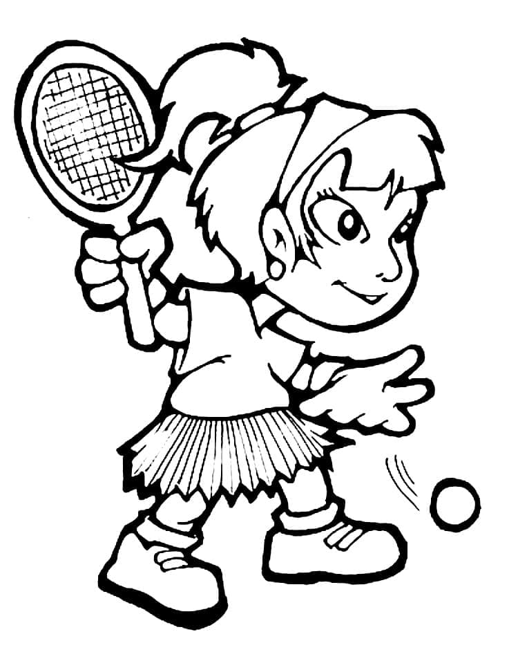 Tenis Tisknutelný pro Děti omalovánka