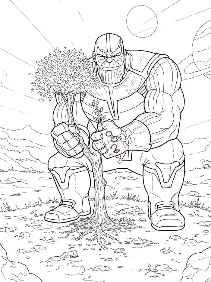 Thanos pro 6leté Děti omalovánka