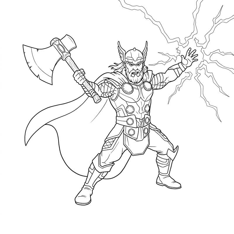 Thor Tisknutelný pro Děti omalovánka