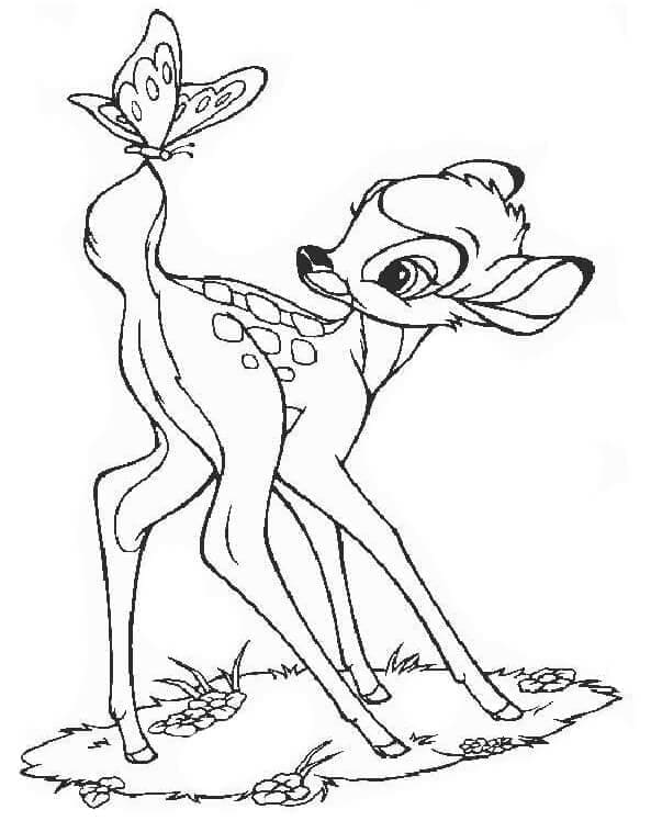 Tisk Bambi omalovánka