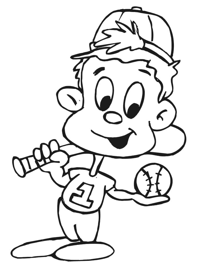 Tisk Basebal omalovánka