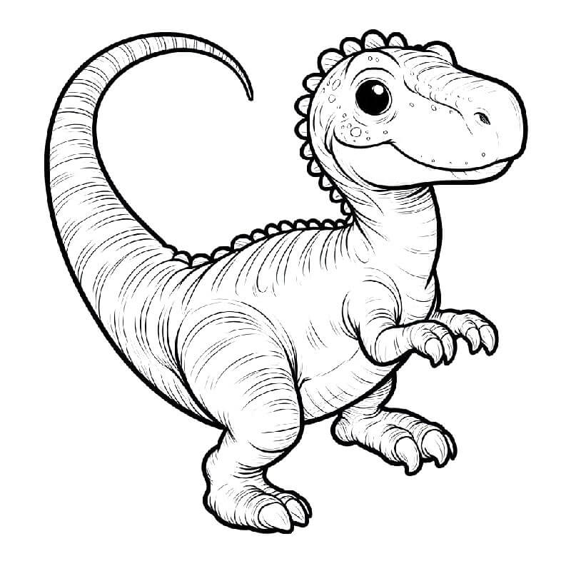 Tisk Dinosaurus omalovánka