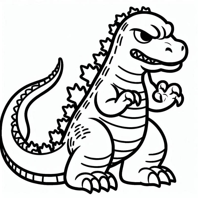 Tisk Godzilla omalovánka