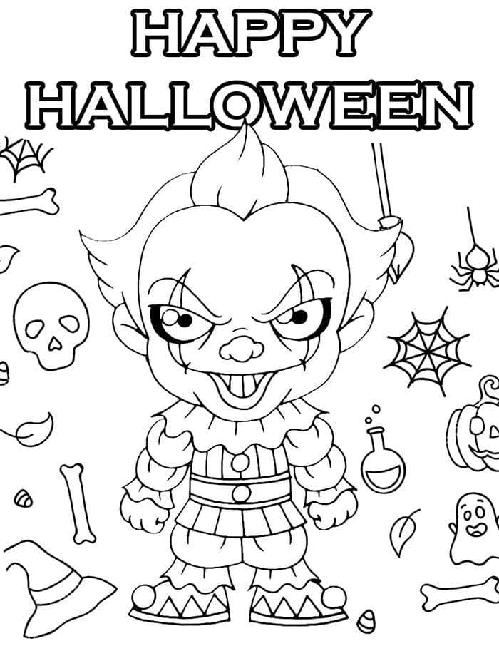 Tisk Halloween omalovánka