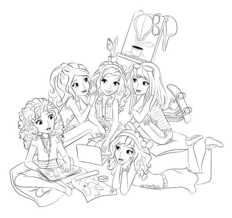 Tisk Lego Friends omalovánka