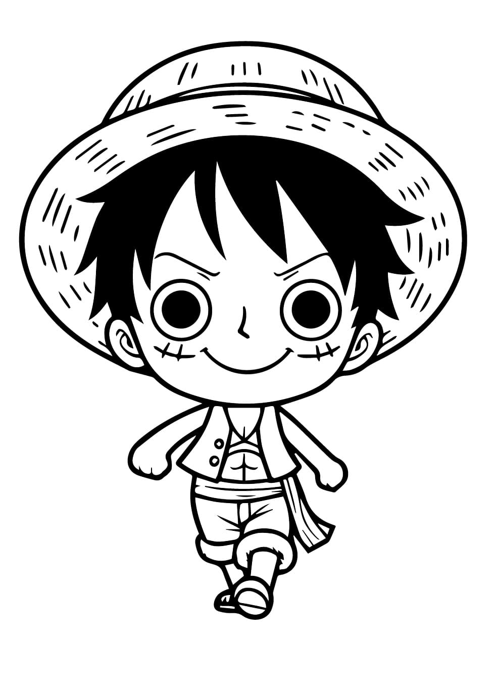 Tisk Luffy omalovánka
