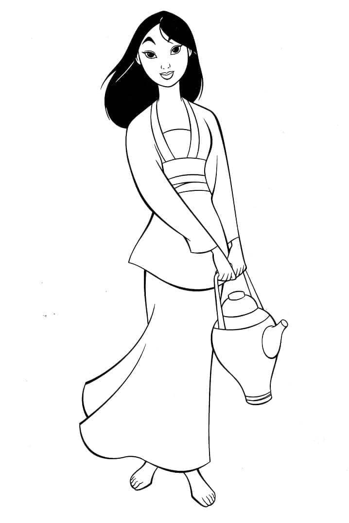 Tisk Mulan omalovánka