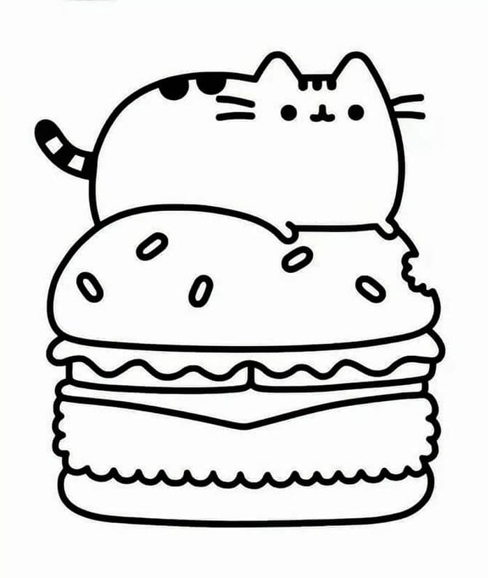 Tisk Pusheen omalovánka