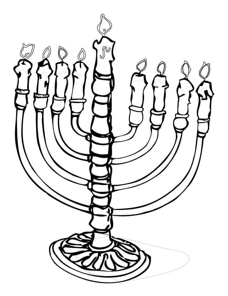 Tisknutelná Chanuka Obrázek pro Děti omalovánka