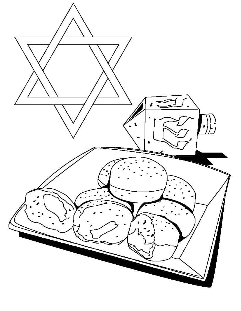 Tisknutelná Chanuka Obrázek omalovánka