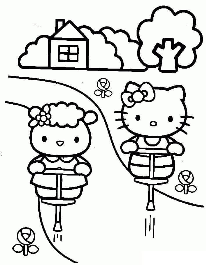 Tisknutelná Hello Kitty omalovánka