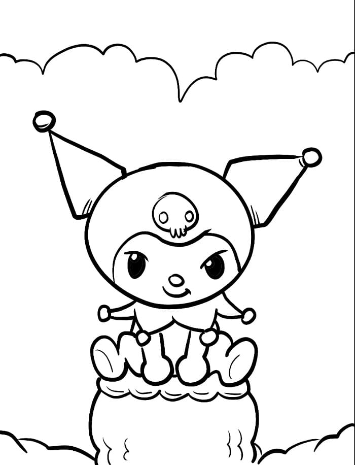 Tisknutelná Kuromi Obrázek pro Děti omalovánka