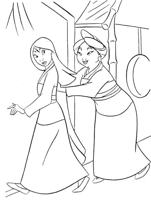 Tisknutelná Mulan omalovánka