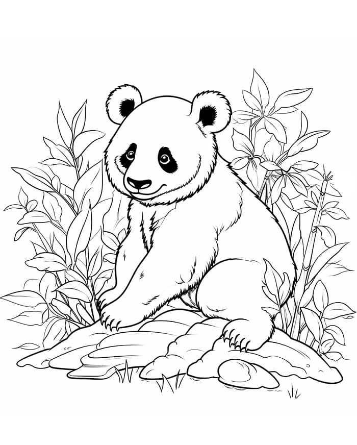 Tisknutelná Panda Obrázek omalovánka