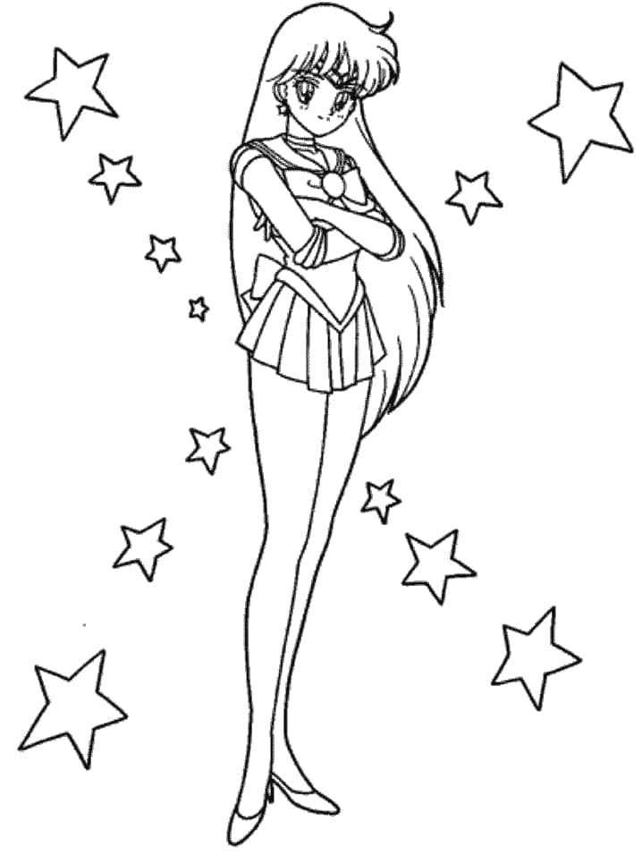 Tisknutelná Sailor Moon Obrázek pro Děti omalovánka