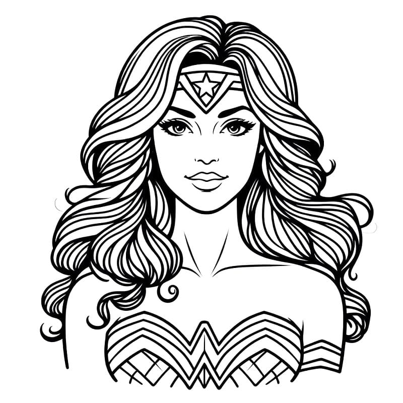 Tisknutelná Wonder Woman Obrázek pro Děti omalovánka