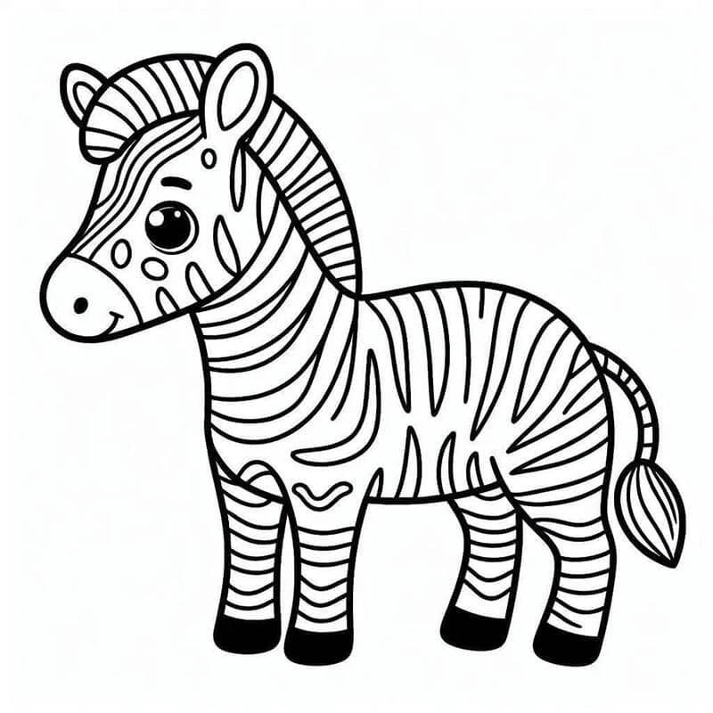 Tisknutelná Zebra Obrázek pro Děti omalovánka
