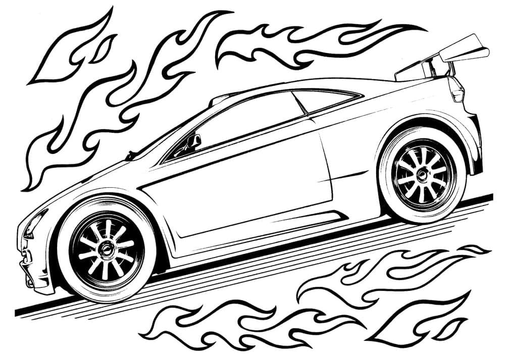 Tisknutelné Hot Wheels Obrázek omalovánka