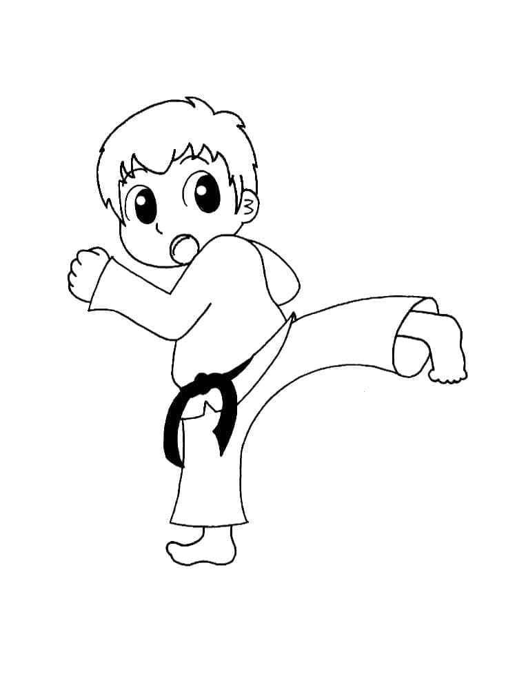Tisknutelné Karate omalovánka