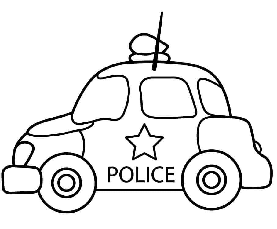 Tisknutelné Policejní Auto omalovánka