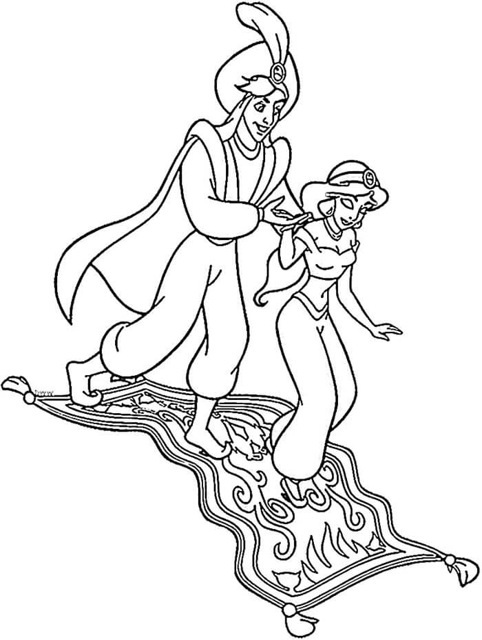 Tisknutelný Aladin omalovánka