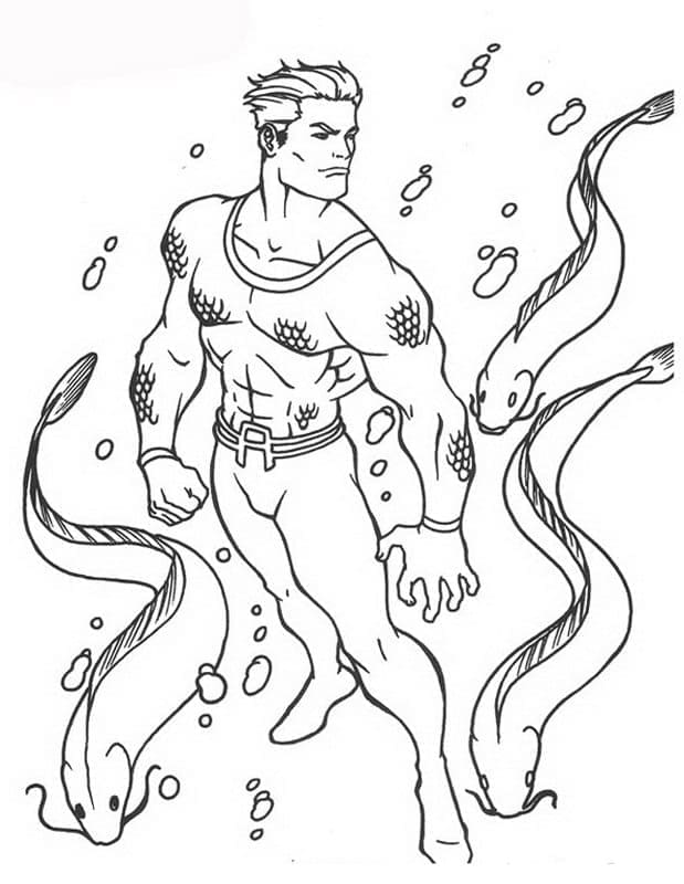 Tisknutelný Aquaman Obrázek omalovánka