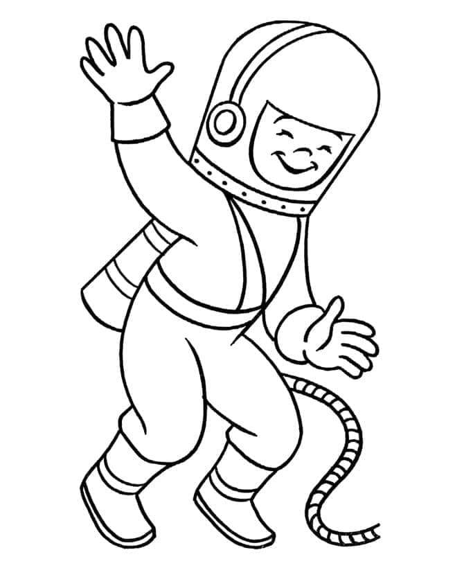 Tisknutelný Astronaut omalovánka