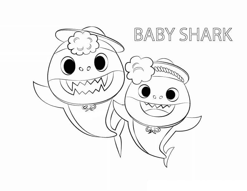 Tisknutelný Baby Shark Obrázek pro Děti omalovánka
