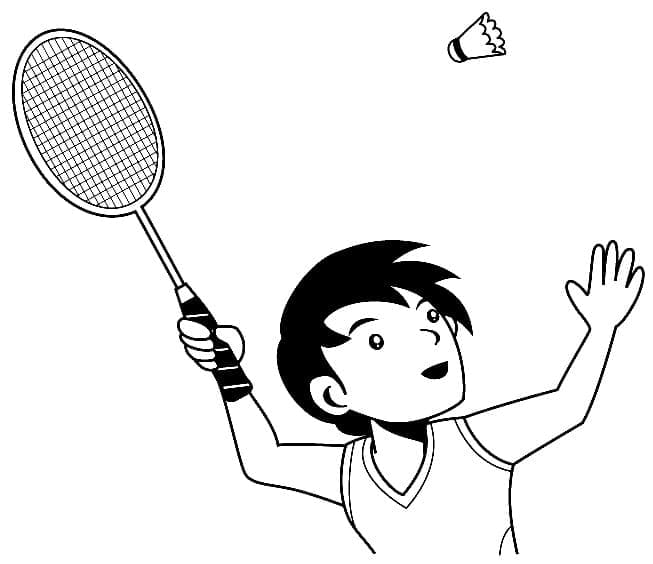 Tisknutelný Badminton Obrázek omalovánka