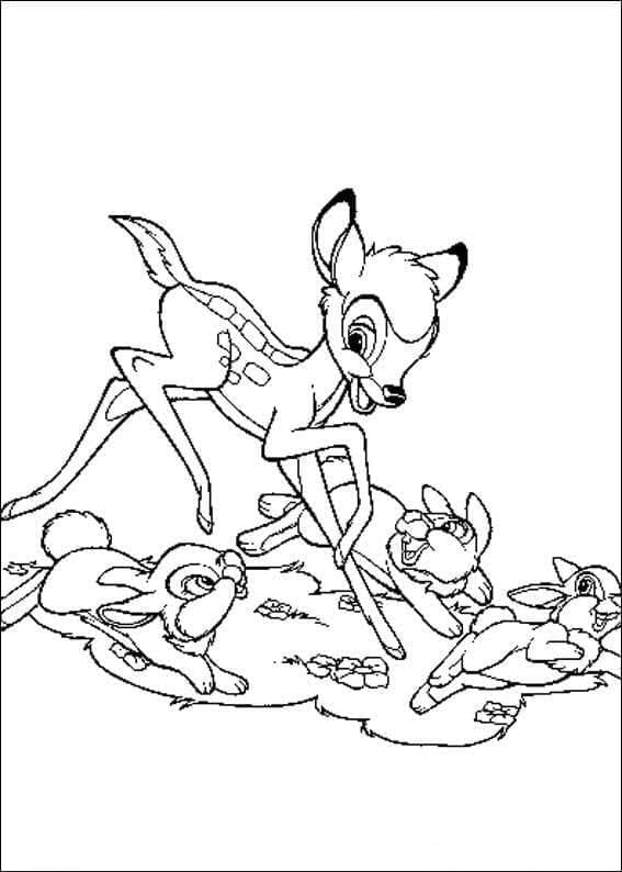 Tisknutelný Bambi omalovánka