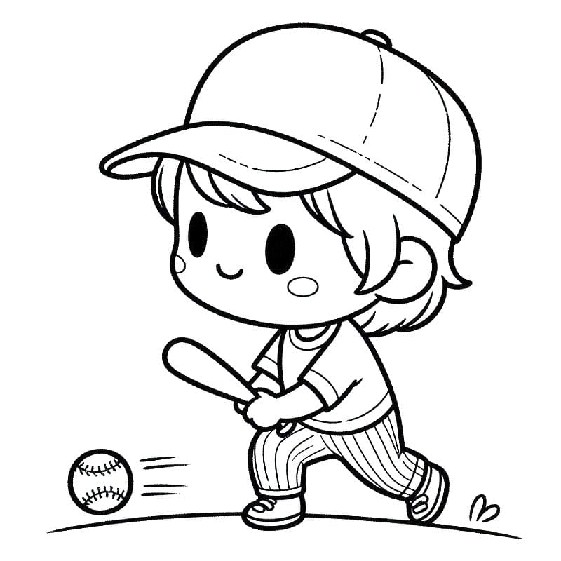 Tisknutelný Basebal omalovánka