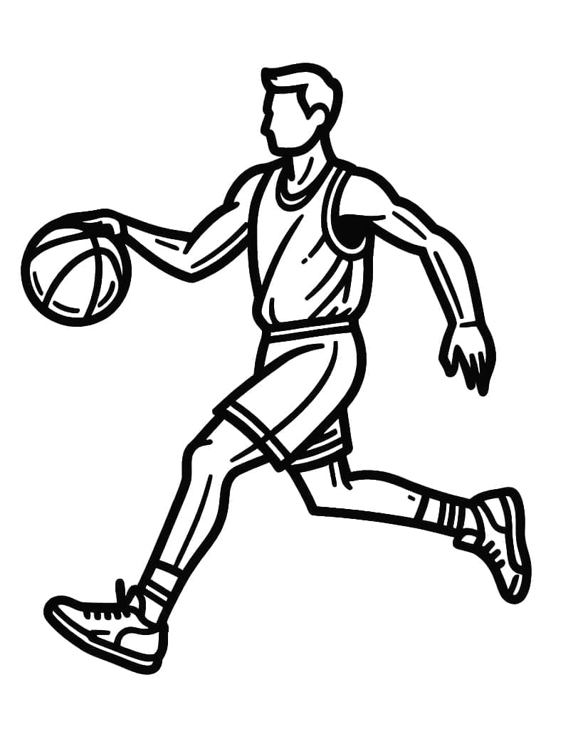 Tisknutelný Basketbal Obrázek pro Děti omalovánka