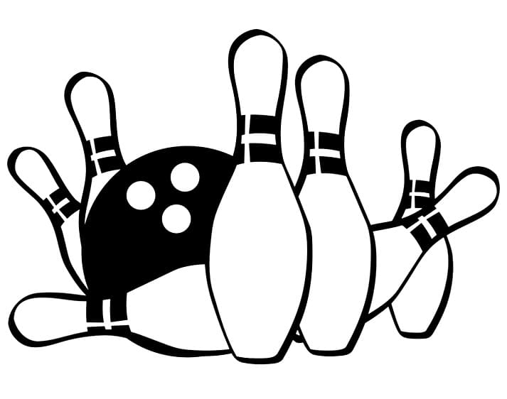 Tisknutelný Bowling Obrázek pro Děti omalovánka