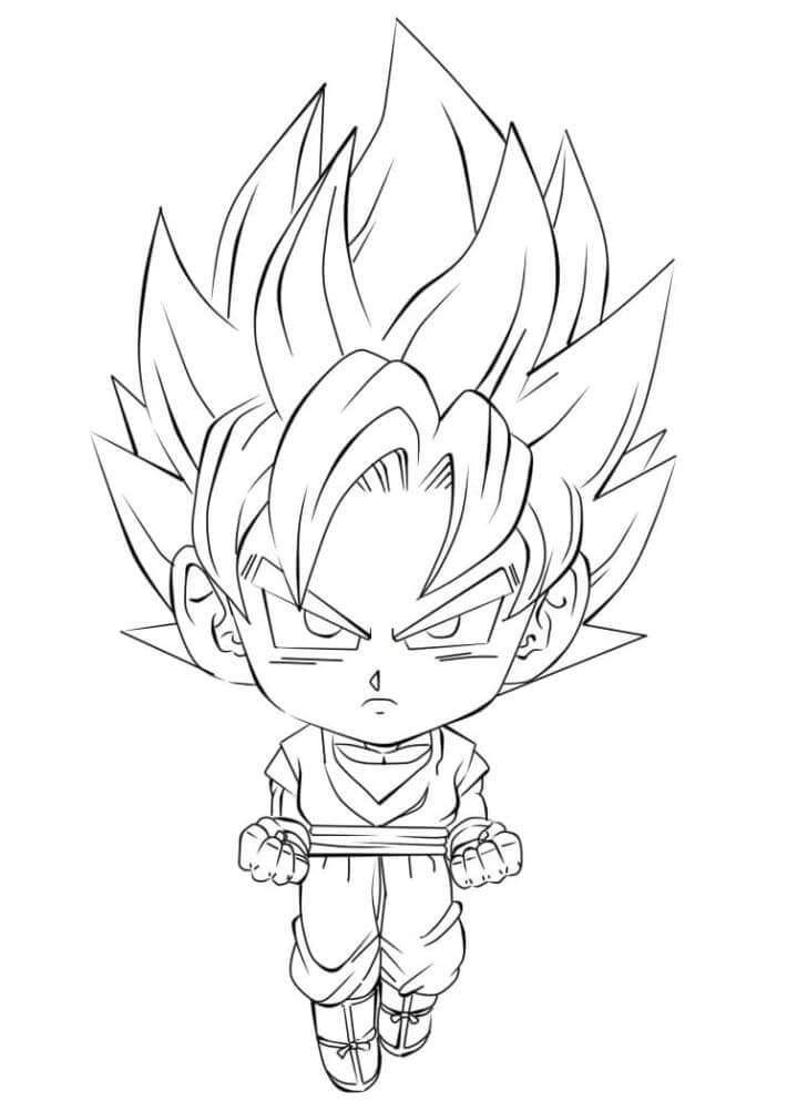 Tisknutelný Goku Obrázek pro Děti omalovánka