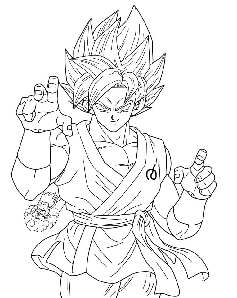 Tisknutelný Goku omalovánka