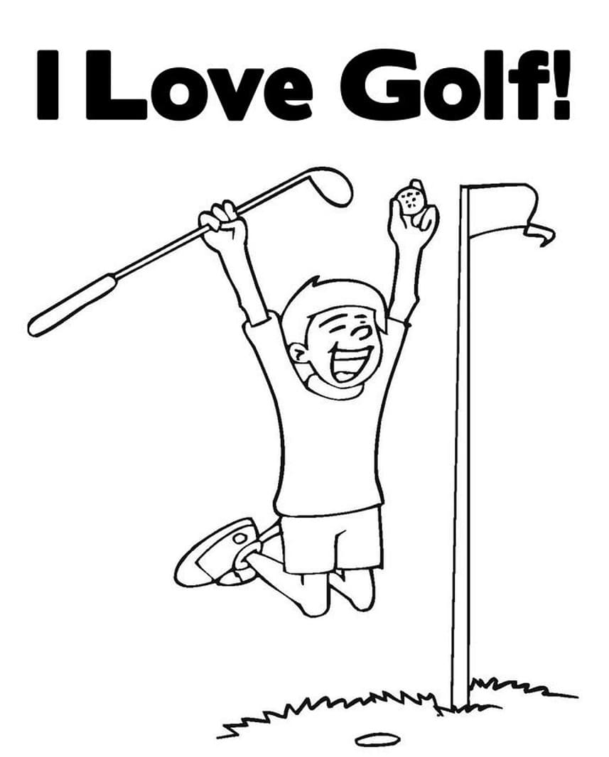Tisknutelný Golf Obrázek omalovánka