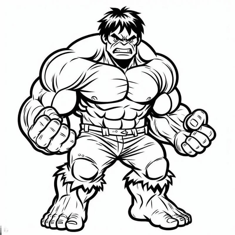 Tisknutelný Hulk Obrázek pro Děti omalovánka