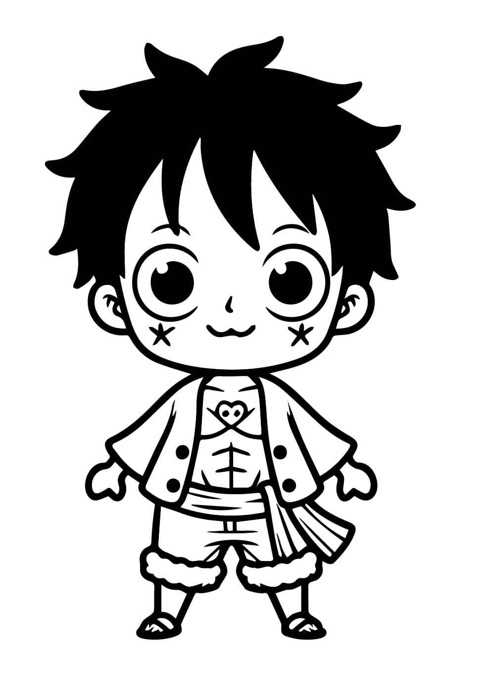 Tisknutelný Luffy omalovánka
