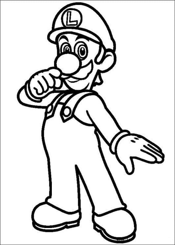 Tisknutelný Luigi Obrázek pro Děti omalovánka