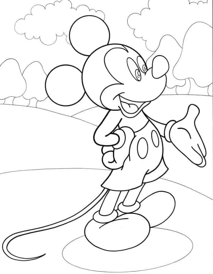 Omalovánka Tisknutelný Mickey Mouse Obrázek