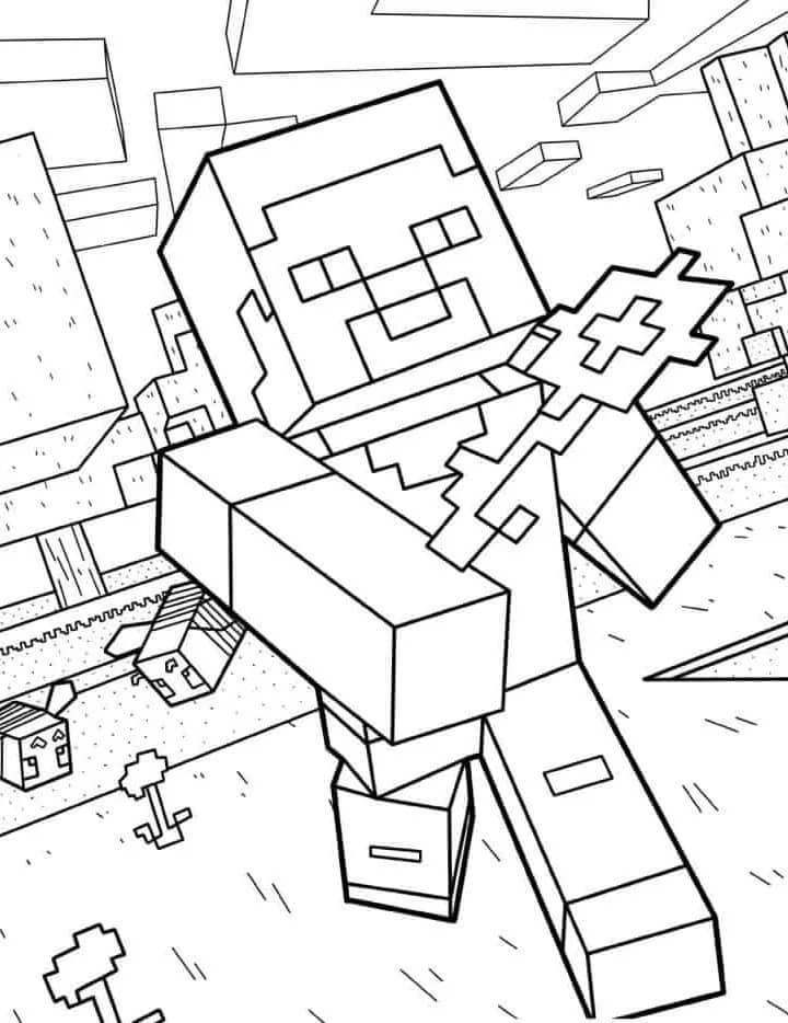 Tisknutelný Minecraft Obrázek omalovánka