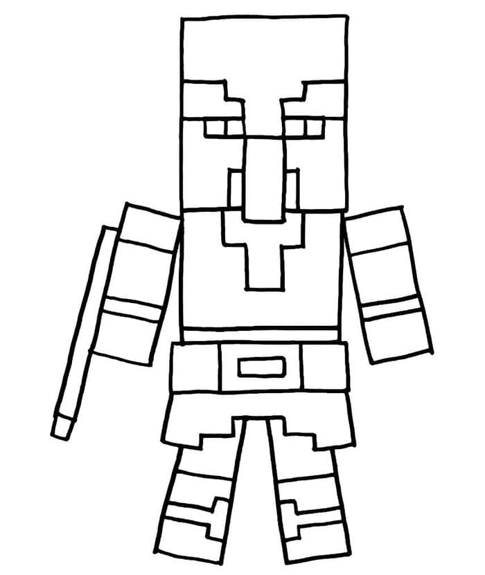 Tisknutelný Minecraft omalovánka
